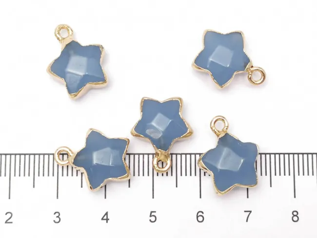 Pandantiv agate stea in montura aurie 15x13mm