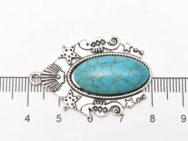 Pandantiv turcoaz 39x27mm