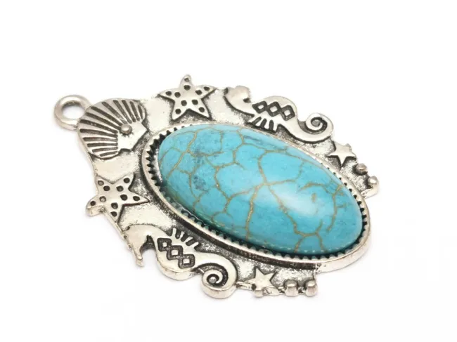 Pandantiv turcoaz 39x27mm