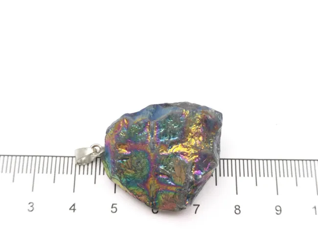 Pandantiv cuart electroplacat nugget 29x25x15mm