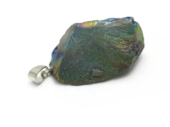 Pandantiv cuart electroplacat nugget 32x18x12mm