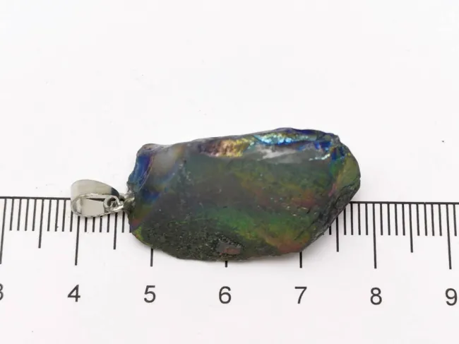 Pandantiv cuart electroplacat nugget 32x18x12mm