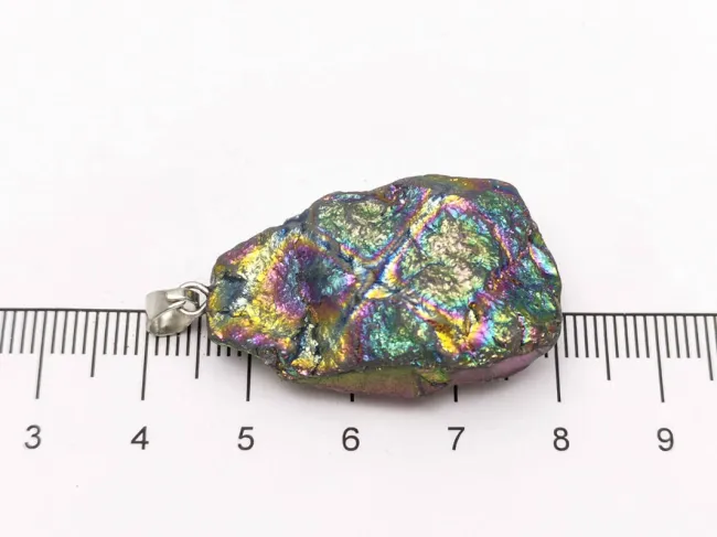 Pandantiv cuart electroplacat nugget 33x20x11mm