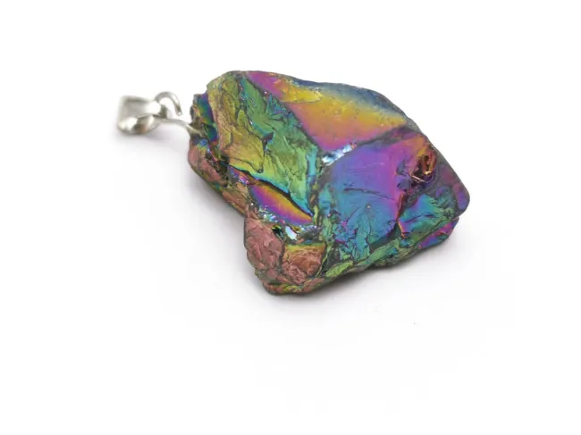 Pandantiv cuart electroplacat nugget 30x22x16mm