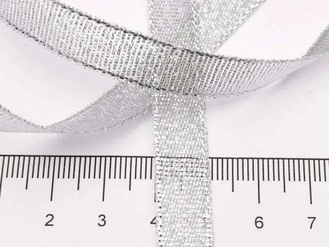 Panglica organza argintiu latime 10mm (22m)