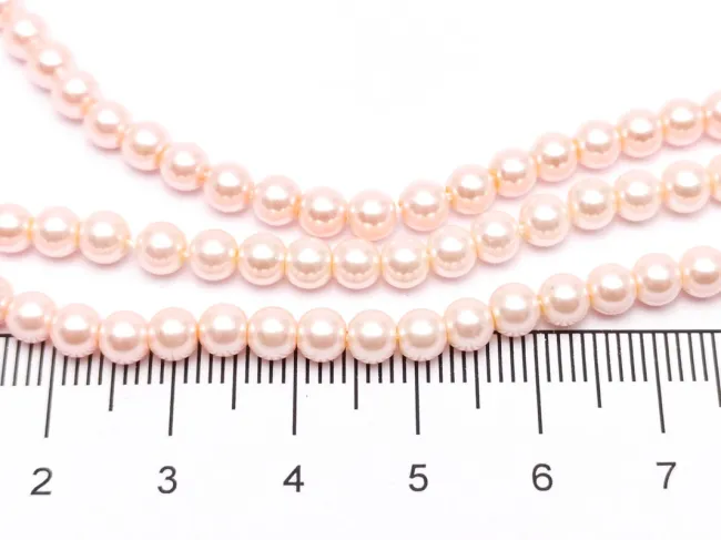Perle de sticla calitate a 4mm roz pudra (sirag)