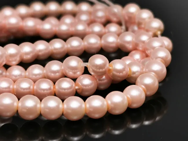 Perle de sticla calitate a 4mm roz pudra (sirag)