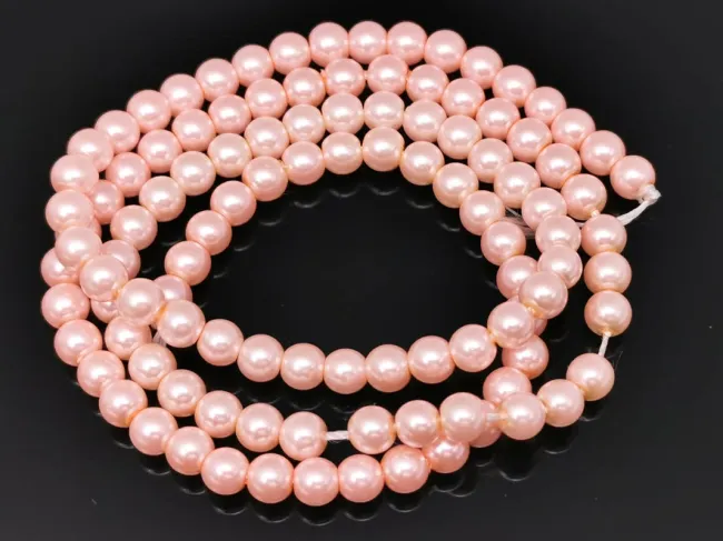 Perle de sticla calitate a 4mm roz pudra (sirag)