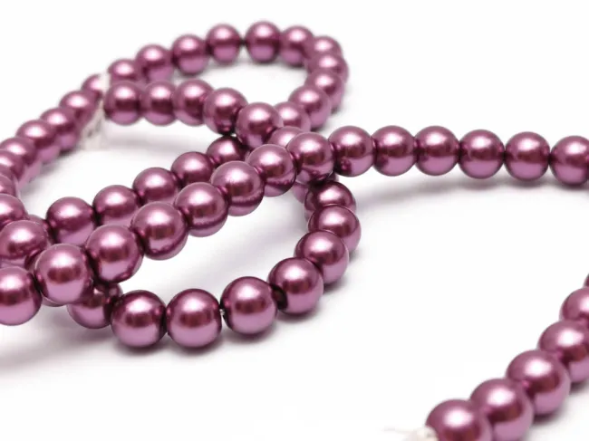 Perle de sticla calitate a 6mm mov pruna (sirag)