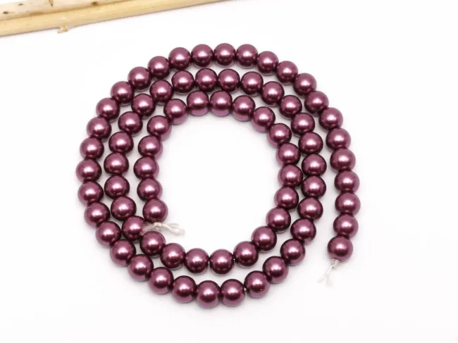 Perle de sticla calitate a 6mm mov pruna (sirag)