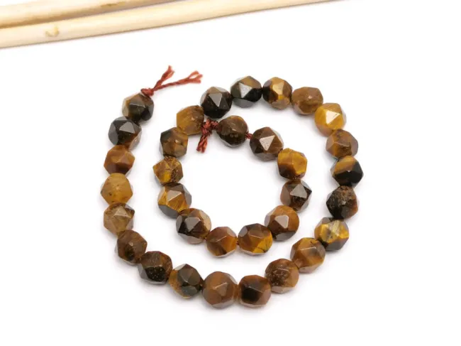 Sirag scurt Ochi de tigru fatetat 6x5mm