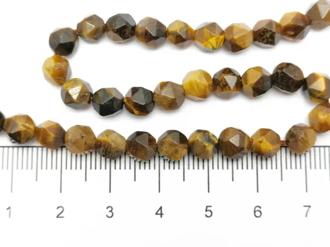 Sirag scurt Ochi de tigru fatetat 6x5mm