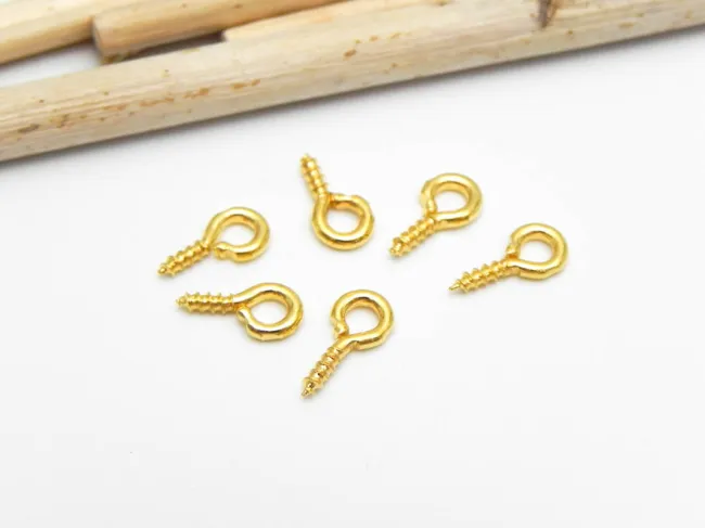 Surub pandantiv 8x4mm auriu (10buc)