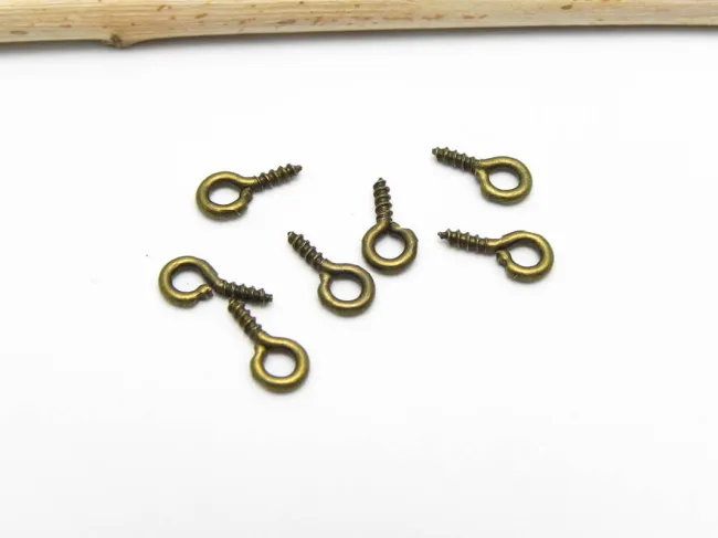 Surub pandantiv 8x4mm bronz (10buc)