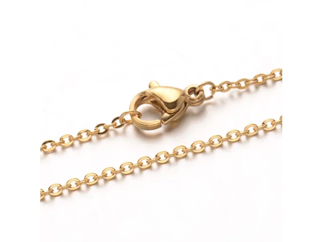 Lant otel inoxidabil 304 auriu placat IP cu inchizatoare, lungime 74cm