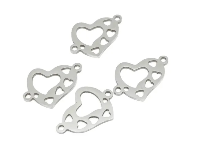 Link otel inoxidabil inima 17x12mm
