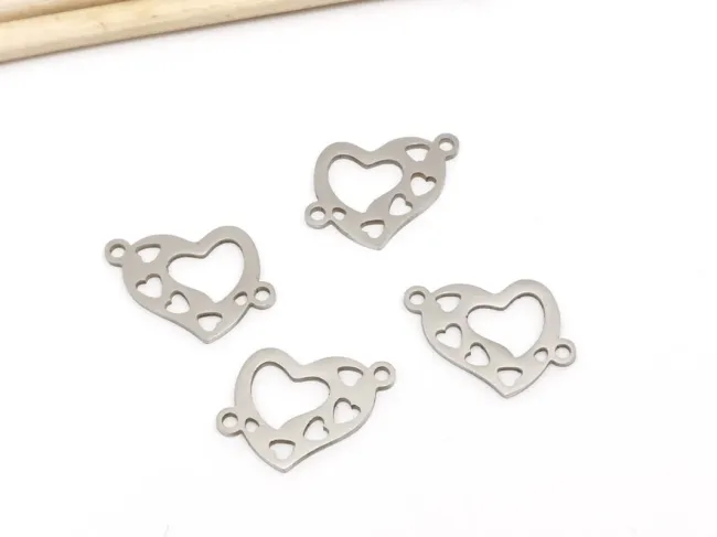 Link otel inoxidabil inima 17x12mm