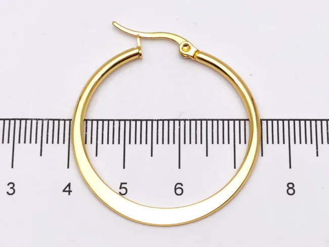 Tortite cercei otel inoxidabil 304 auriu hoop 35x33mm (2buc)