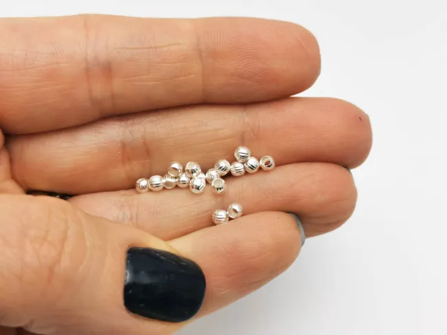 Biluta cu striatii Argint 925 - 3x2.5mm (1buc)