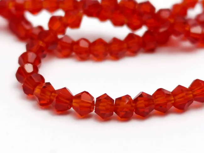 Margele cristal biconic 2x3mm rosu inchis (sirag)