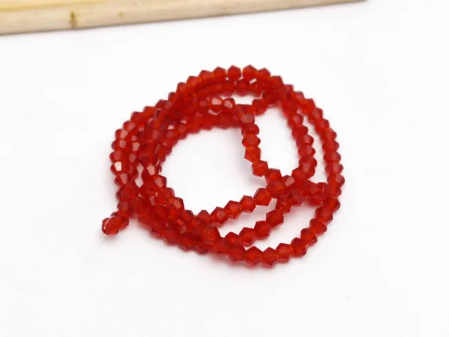 Margele cristal biconic 2x3mm rosu inchis (sirag)