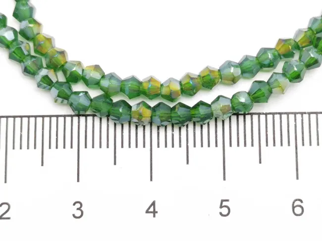 Margele cristal biconic 2x3mm verde brad AB (sirag)