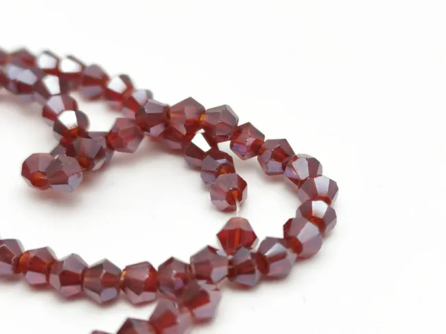 Margele cristal biconic 2x3mm burgundy lustered (sirag)