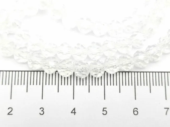 Margele cristal rondel fatetat 6x4mm transparent lustered (sirag)