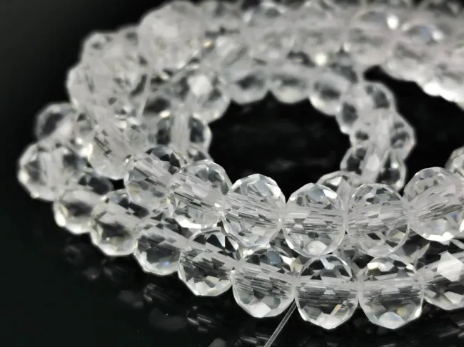 Margele cristal rondel fatetat 6x4mm transparent (sirag)
