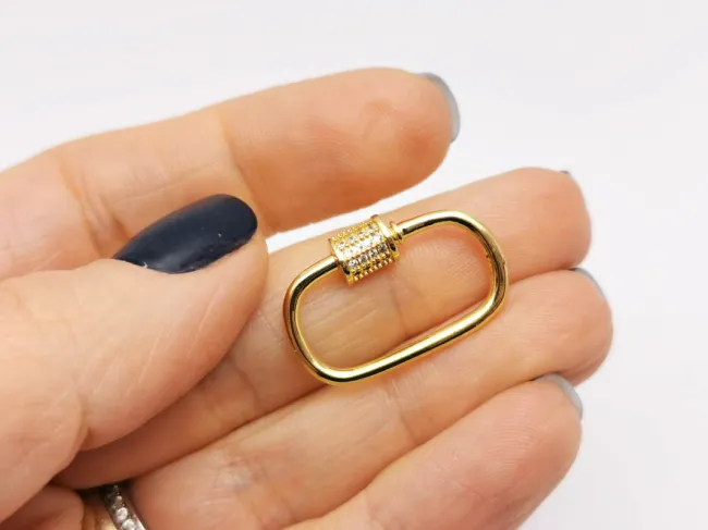 Inchizatoare cubic zirconia 24x16mm auriu (1buc)