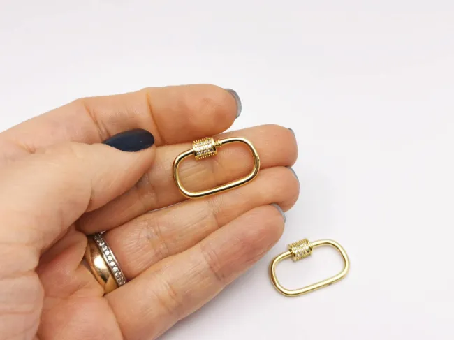 Inchizatoare cubic zirconia 24x16mm auriu (1buc)