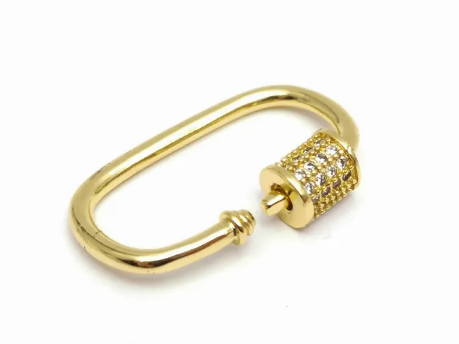 Inchizatoare cubic zirconia 24x16mm auriu (1buc)