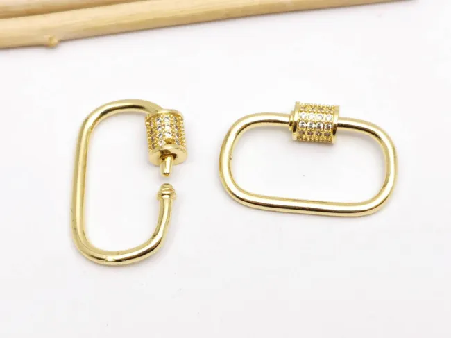 Inchizatoare cubic zirconia 24x16mm auriu (1buc)