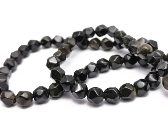 Sirag obsidian auriu fatetat 5~6mm