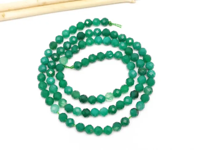 Sirag onix verde sfere microfatetate 4mm