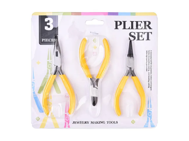 Set 3 clesti pentru bijuterii galben