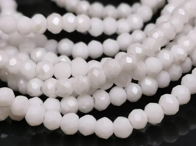 Margele cristal rondel 2.5x2mm alb opac lustered (sirag)