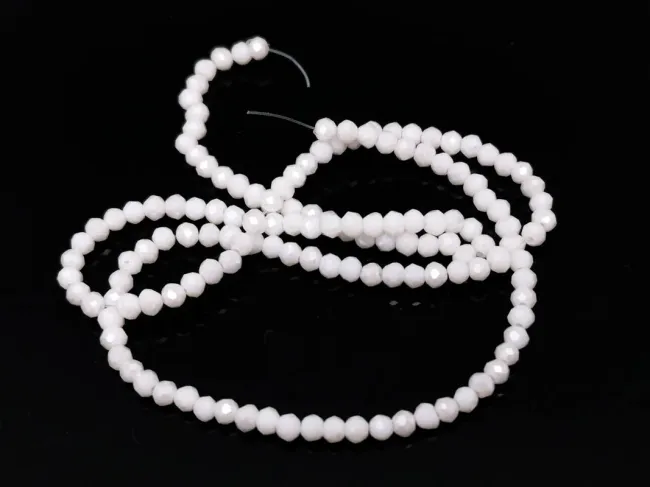 Margele cristal rondel 2.5x2mm alb opac lustered (sirag)