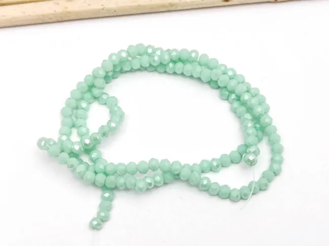 Margele cristal rondel 2.5x2mm verde menta opac lustered (sirag)
