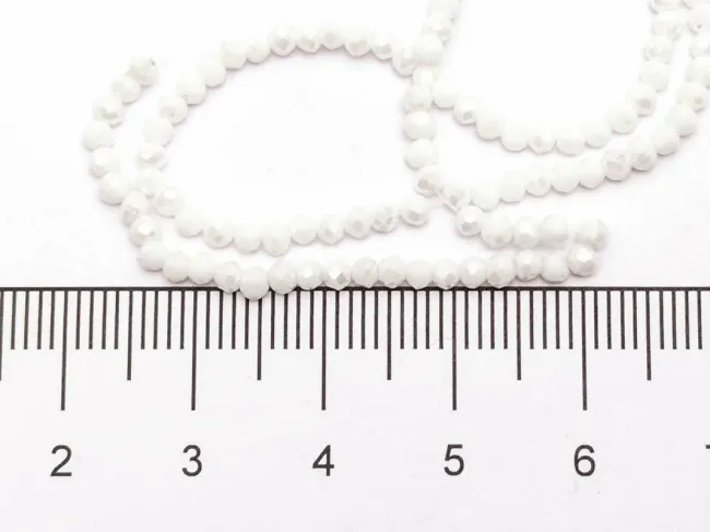 Margele cristal rondel 2.5x2mm alb opac lustered (sirag)