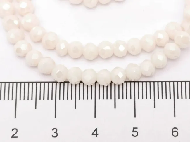 Margele cristal rondel fatetat 4x3mm silk opac lustered (sirag)