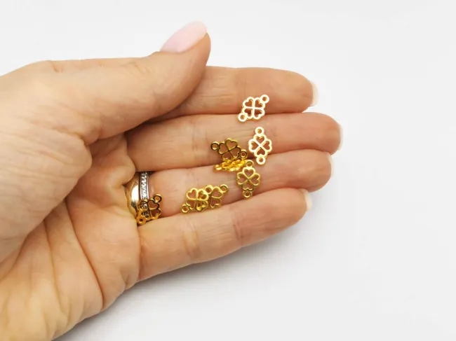 Link trifoi auriu 12x7mm