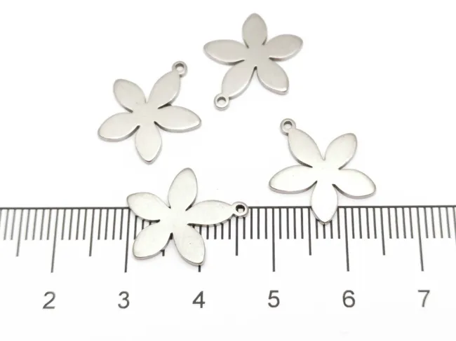 Charm otel inoxidabil floare 16x14x1mm
