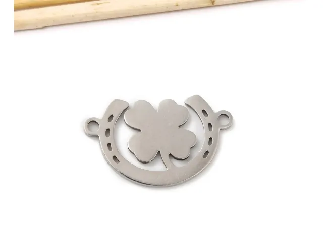 Link otel inoxidabil potcoava cu trifoi 19.5x12mm