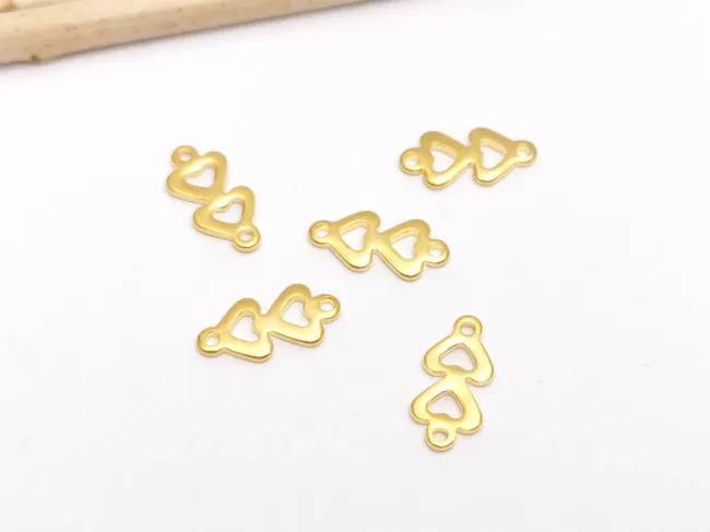 Link otel inoxidabil auriu inimi 12x6x1mm