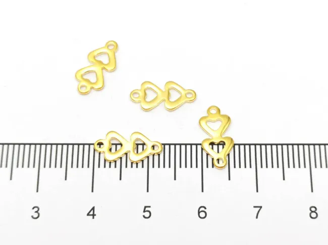 Link otel inoxidabil auriu inimi 12x6x1mm