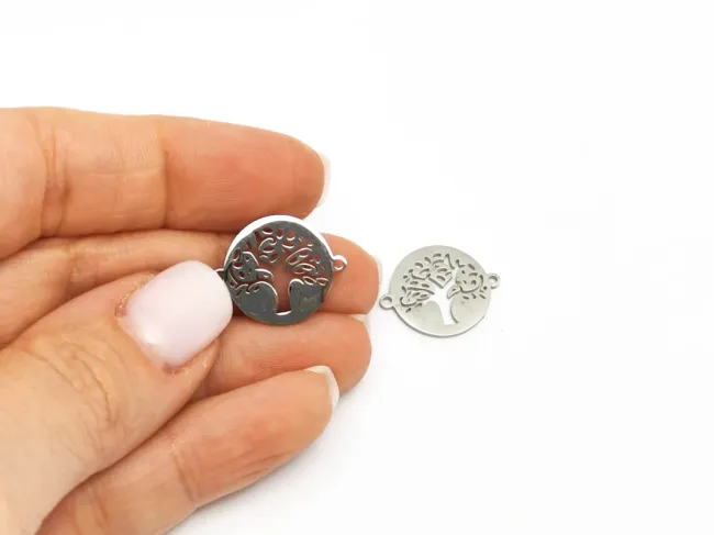 Link otel inoxidabil 304 copacul vietii 19x15.5x1mm