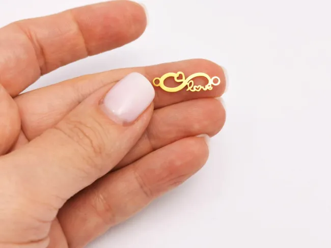 Link otel inoxidabil auriu infinit 20x7mm