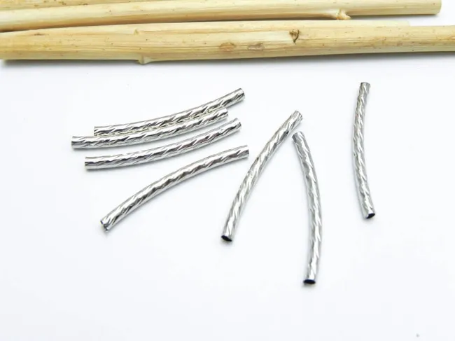 Distantiere tub cu striatii 35x2mm argintiu inchis