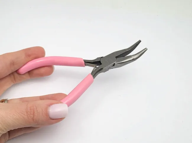 Cleste bijuterii de strans cu varf curbat maner roz
